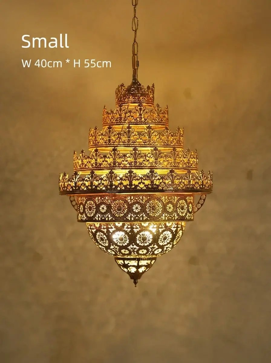 Bohemian Retro Chandelier Luxury Iron Golden Pendant Light Living Dining Hotel Coffee Shop Exhibition Hall Indoor Lamp, photo 6 of 16