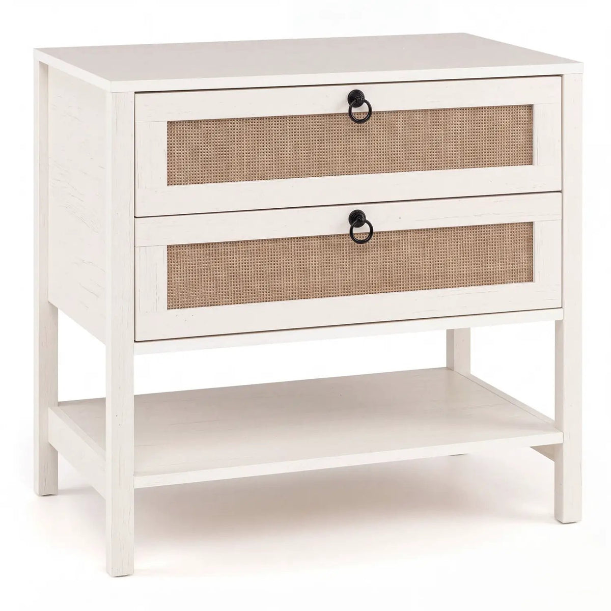 Rattan Nightstand with 2 Drawers and Open Shelf, photo 19 of 24