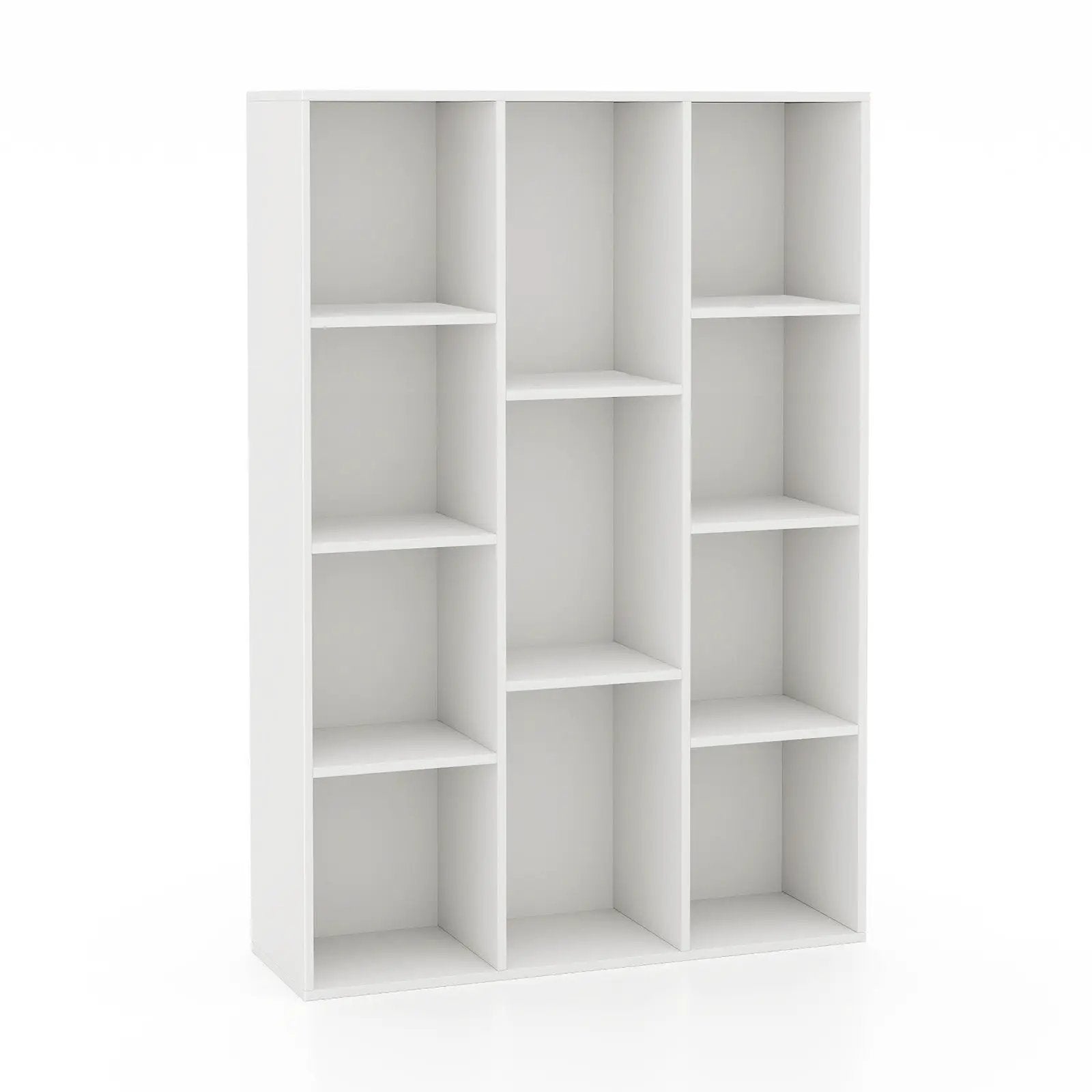 11-Cube Multifunctional Book Storage Organizer Display Cabinet with Anti-tipping Kits-White by DirectDeals