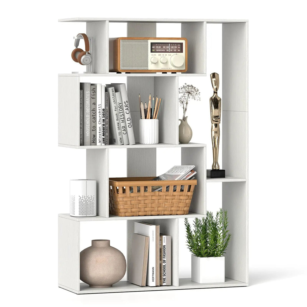 47 Inch 6-Cube Open-back Geometric Bookshelf for Bedroom Living Room, photo 4 of 9