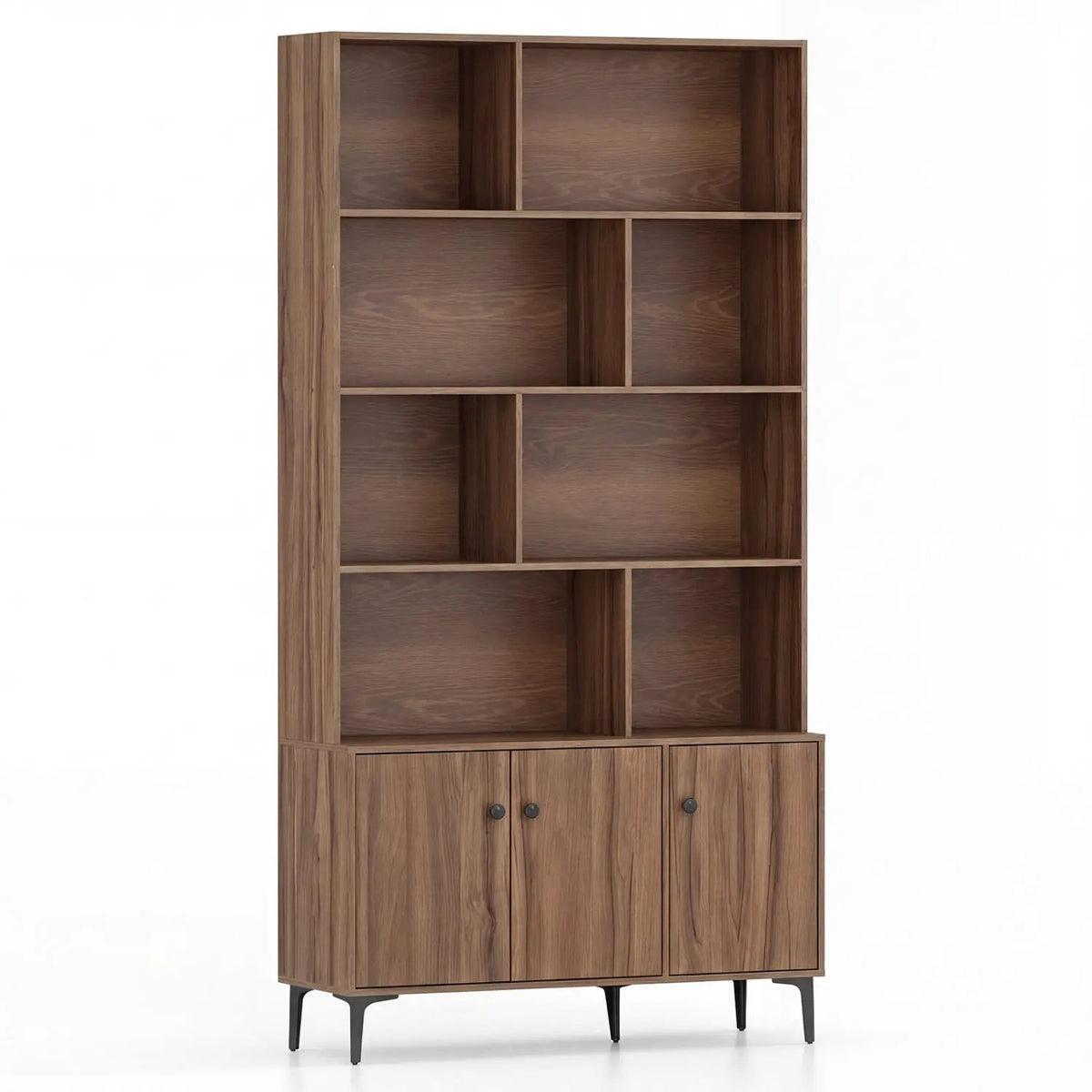 Bookshelf with 3 Doors and 2 Anti-Tipping Kits for Home Office, photo 4 of 16