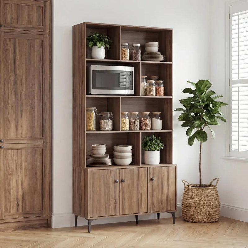 Bookshelf with 3 Doors and 2 Anti-Tipping Kits for Home Office by DirectDeals