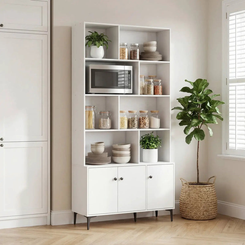 Bookshelf with 3 Doors and 2 Anti-Tipping Kits for Home Office by DirectDeals
