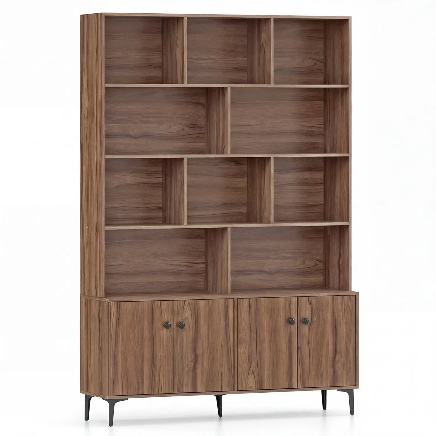 Bookshelf with 4 Doors and 2 Anti-Tipping Kits for Home Office by DirectDeals