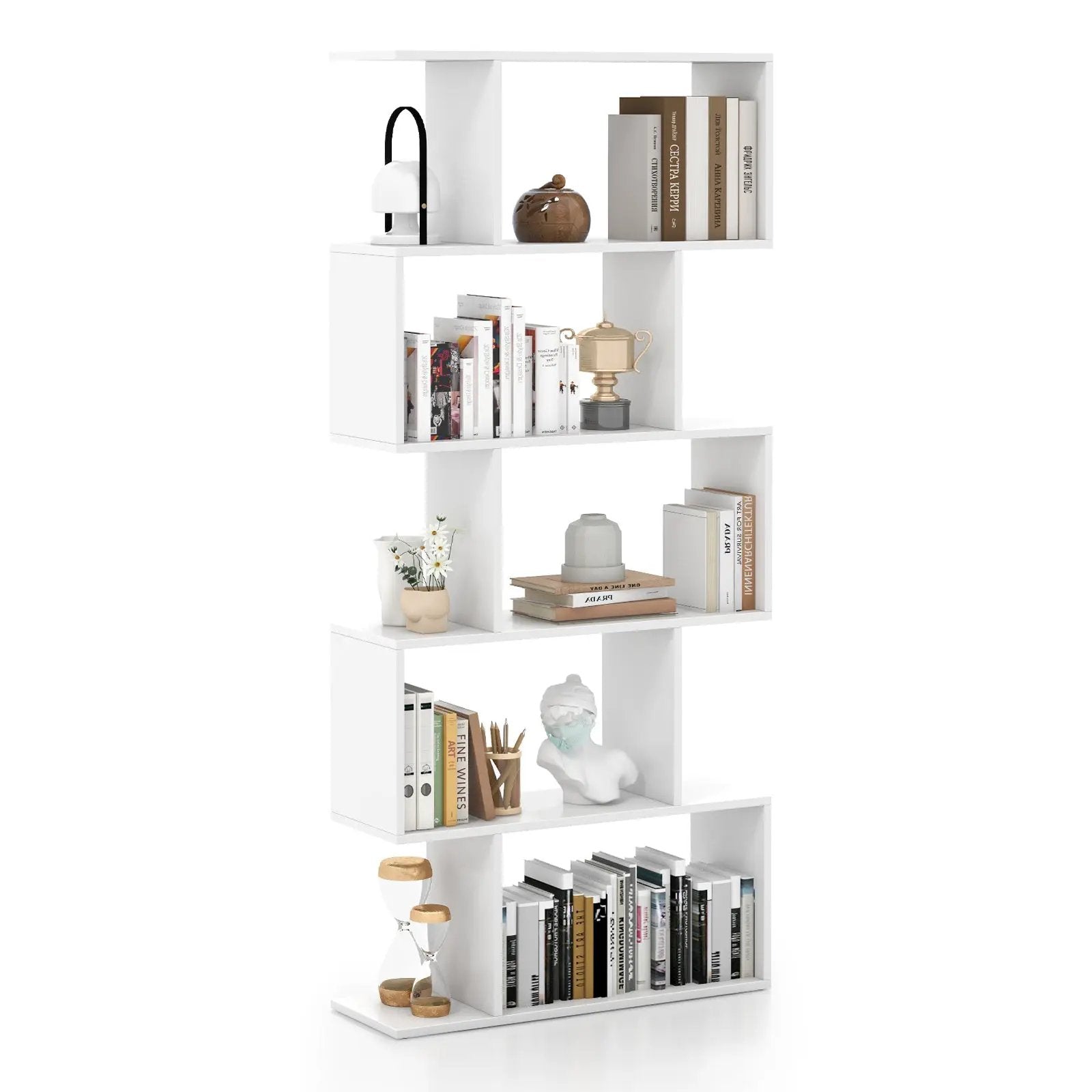 5-Tier Bookshelf with Anti-Toppling Device for Living Room Home Office by DirectDeals