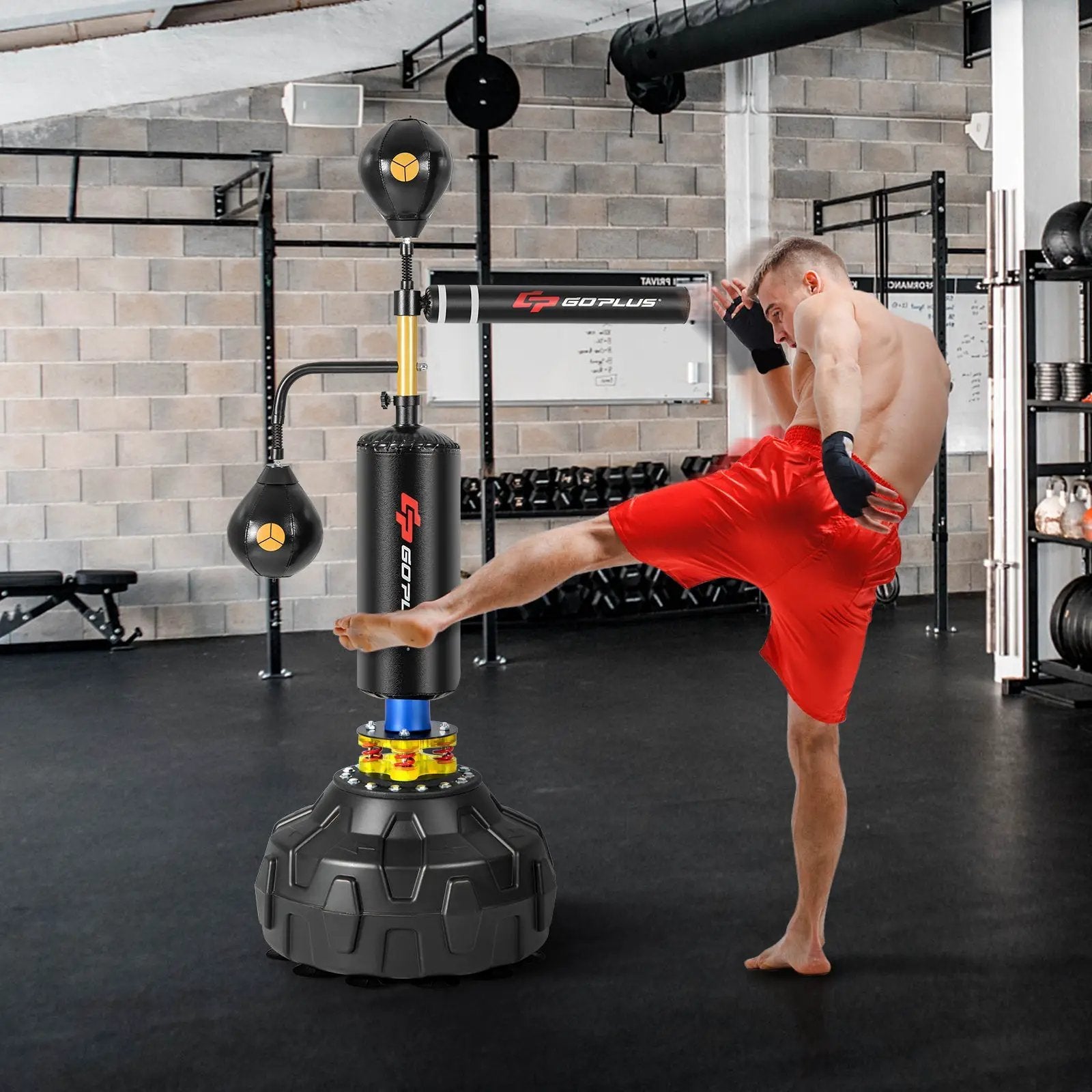 Boxing Speed Trainer Freestanding Fillable 360° Spinning Bar Adjustable Height by DirectDeals