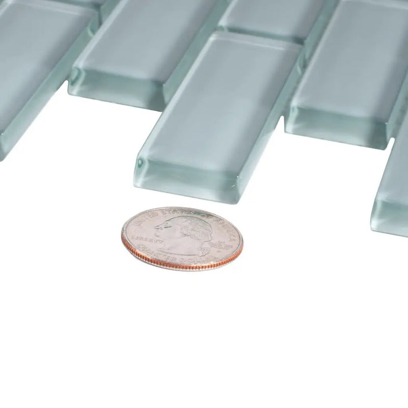 Stone Blue 12x12 Glossy Brick Glass Mosaic Tile (5 pack, 4.92 sq ft/case) by Apollo Tile