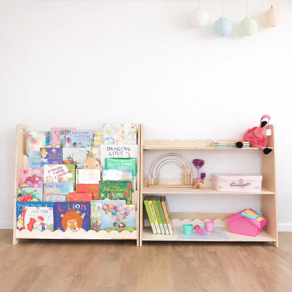 RAY+ROY- Scalloped Toy Shelf + Bookshelf by Bush Acres
