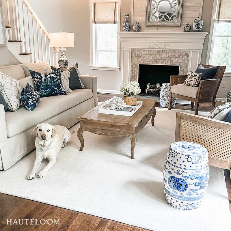 Brockton Solid Light Beige Wool Rug by Boutique Rugs