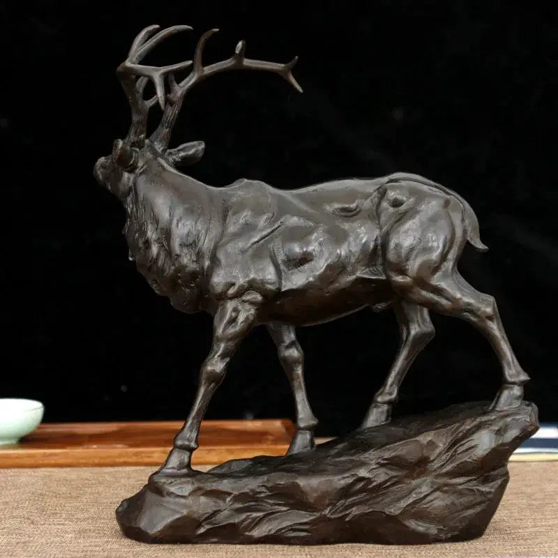 Bronze Deer Buck Decorative Sculpture for Living Room Tabletop Decor, photo 3 of 3