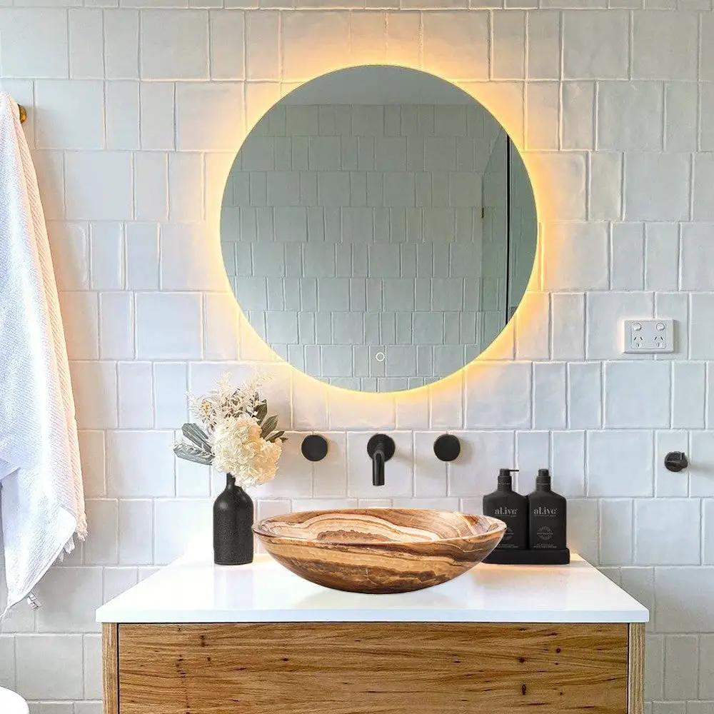 Brown Onyx Translucent Natural Stone Vessel Bowl Sink - 16in Polished by GobekDesign