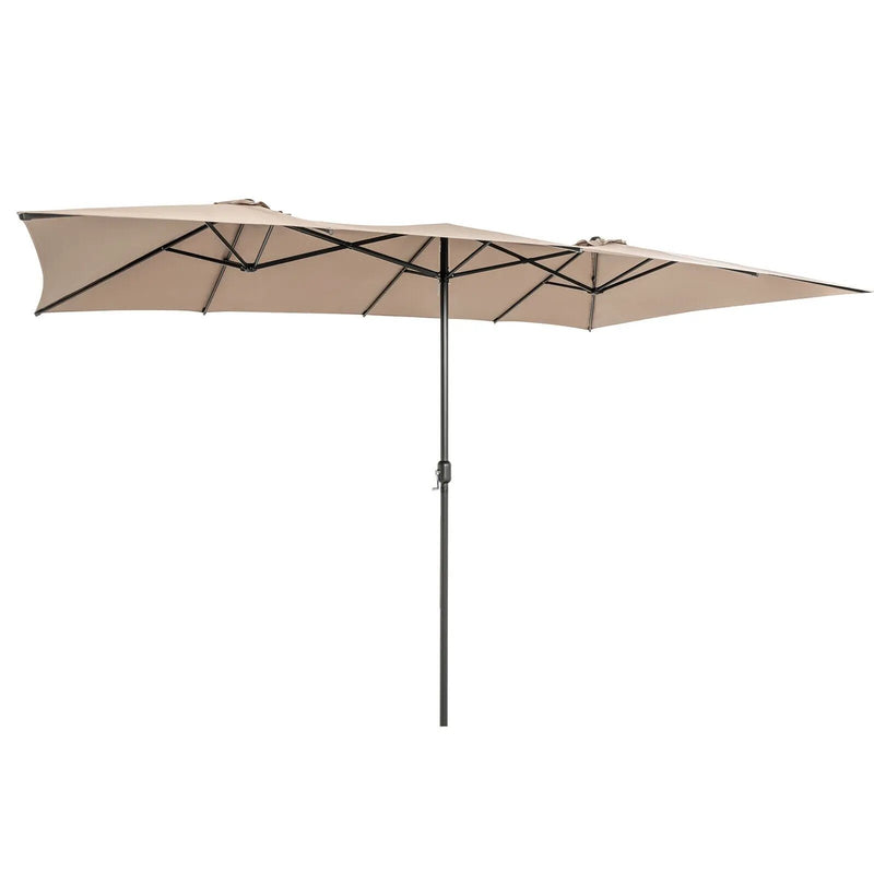 15 Feet Double-Sized Patio Umbrella with Crank Handle and Vented Tops by DirectDeals