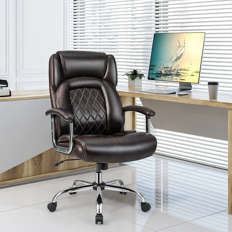 Height Adjustable Big and Tall Office Chair Computer Desk Chair with Metal Base by DirectDeals