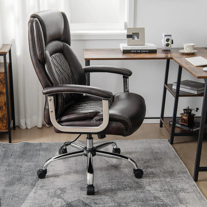 Height Adjustable Big and Tall Office Chair Computer Desk Chair with Metal Base by DirectDeals