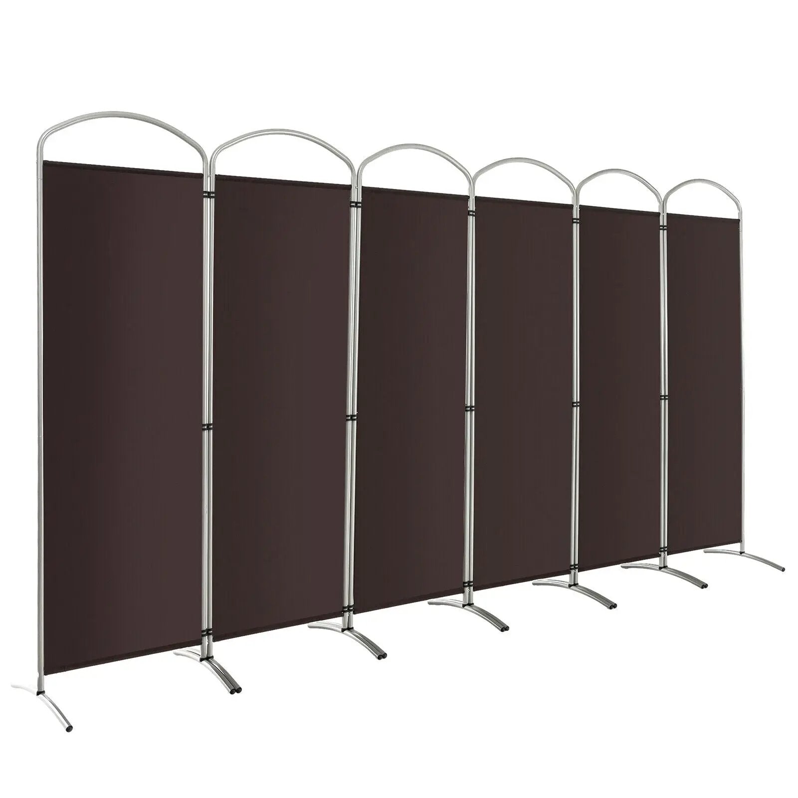 6 Feet 6-Panels Freestanding Folding Privacy Screen-White by DirectDeals