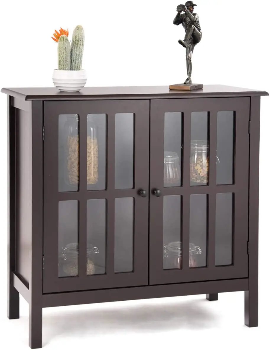 Glass Door Sideboard Console Storage Buffet Cabinet, photo 15 of 32