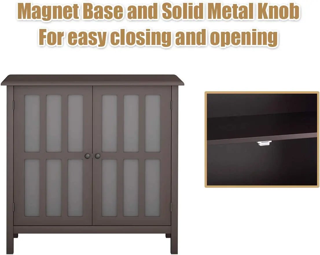 Glass Door Sideboard Console Storage Buffet Cabinet, photo 32 of 32