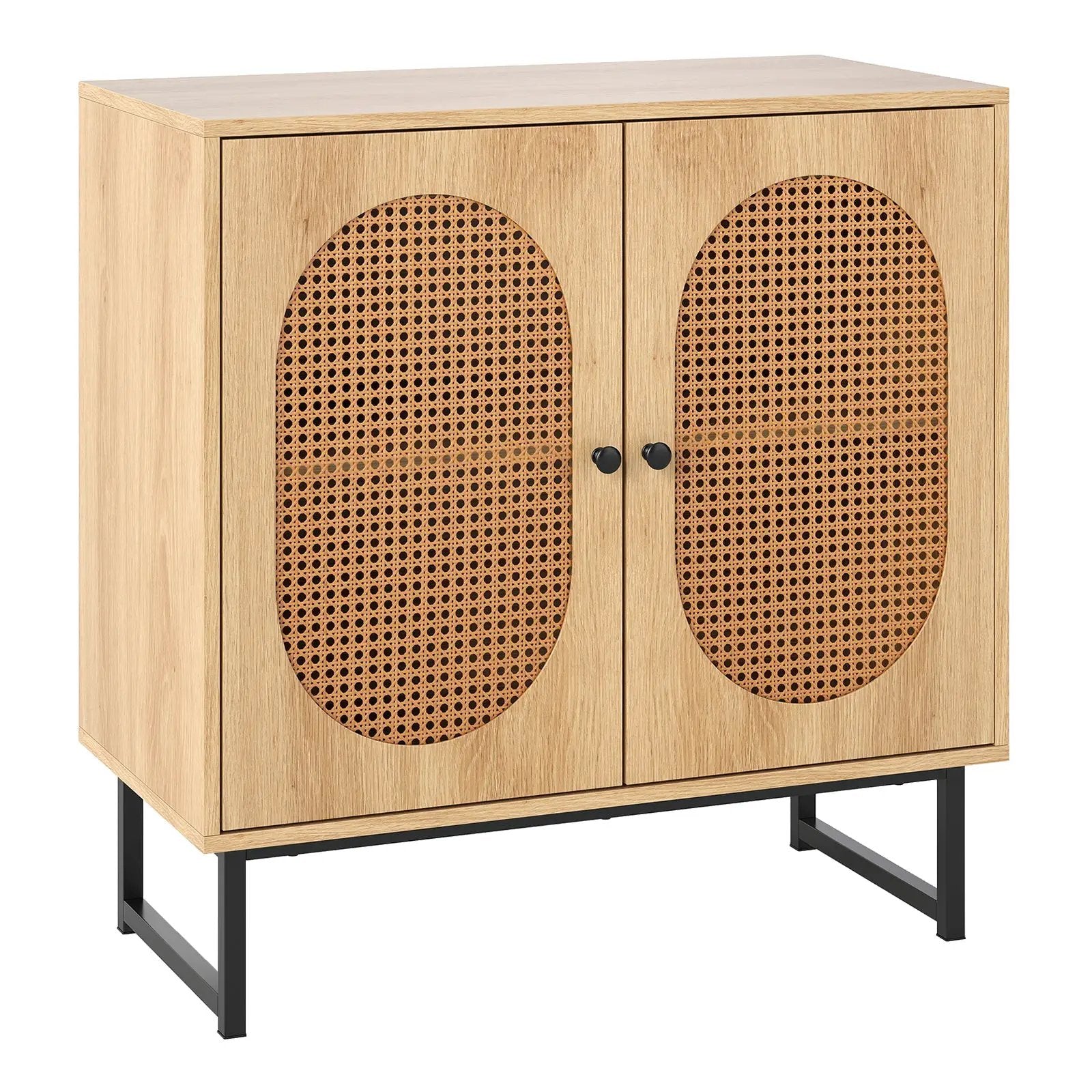 Buffet Cabinet Rattan Storage Cabinet with 2 Doors and Adjustable Shelf by DirectDeals