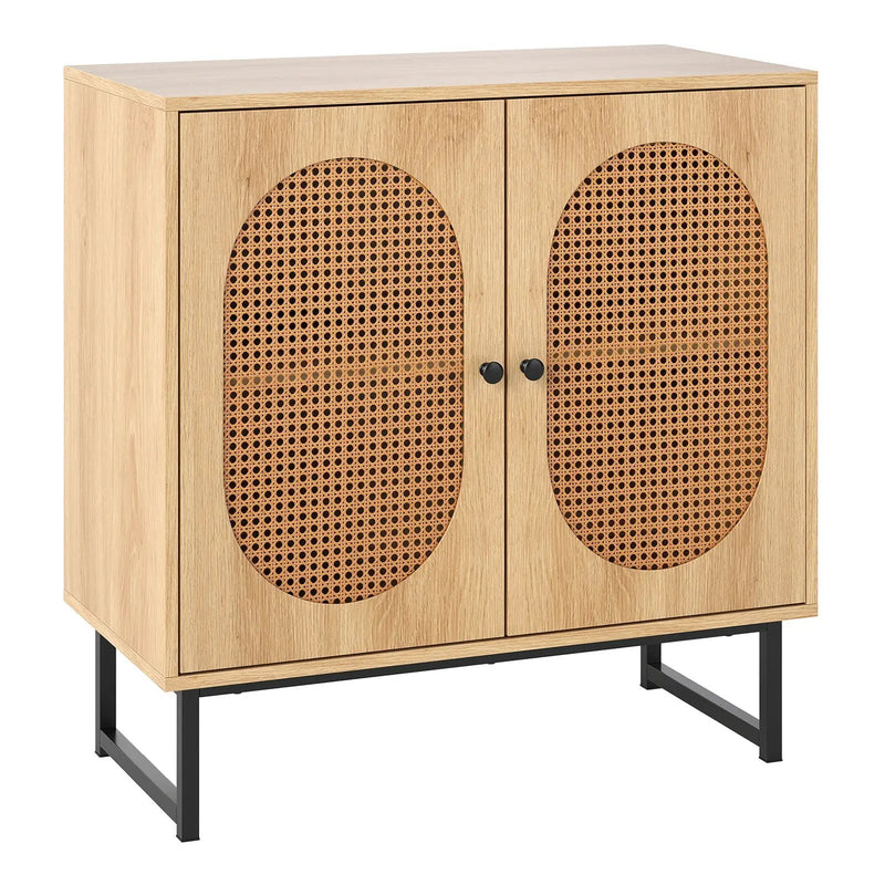 Buffet Cabinet Rattan Storage Cabinet with 2 Doors and Adjustable Shelf by DirectDeals