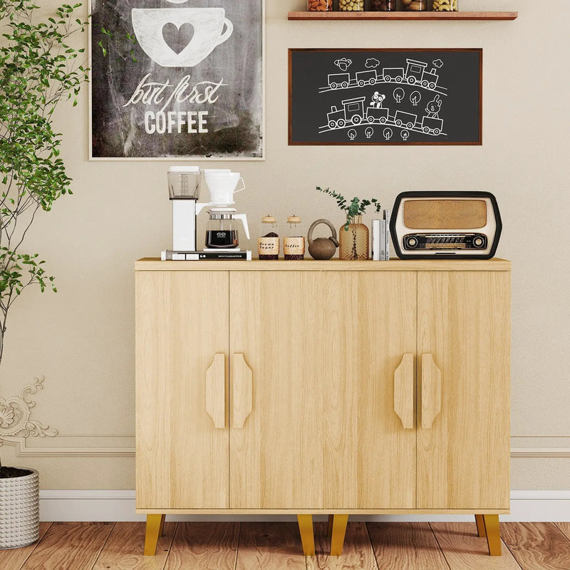 Buffet Cabinet with Double Doors and Raised Legs-Natural by DirectDeals