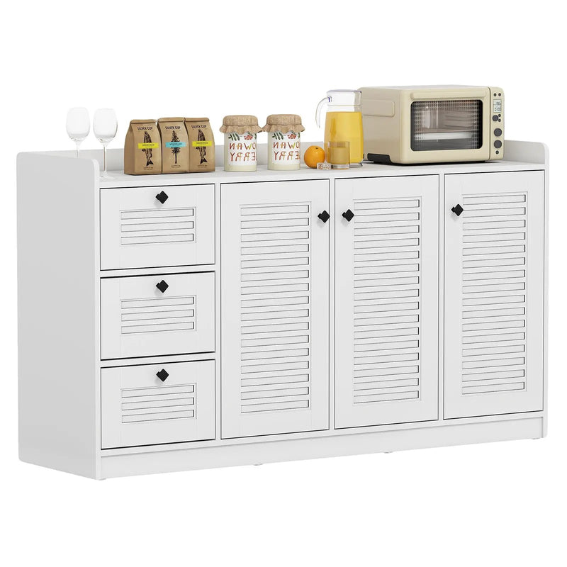 Buffet Cabinet with Storage Modern Sideboard Cabinet with 3 Doors-White by DirectDeals