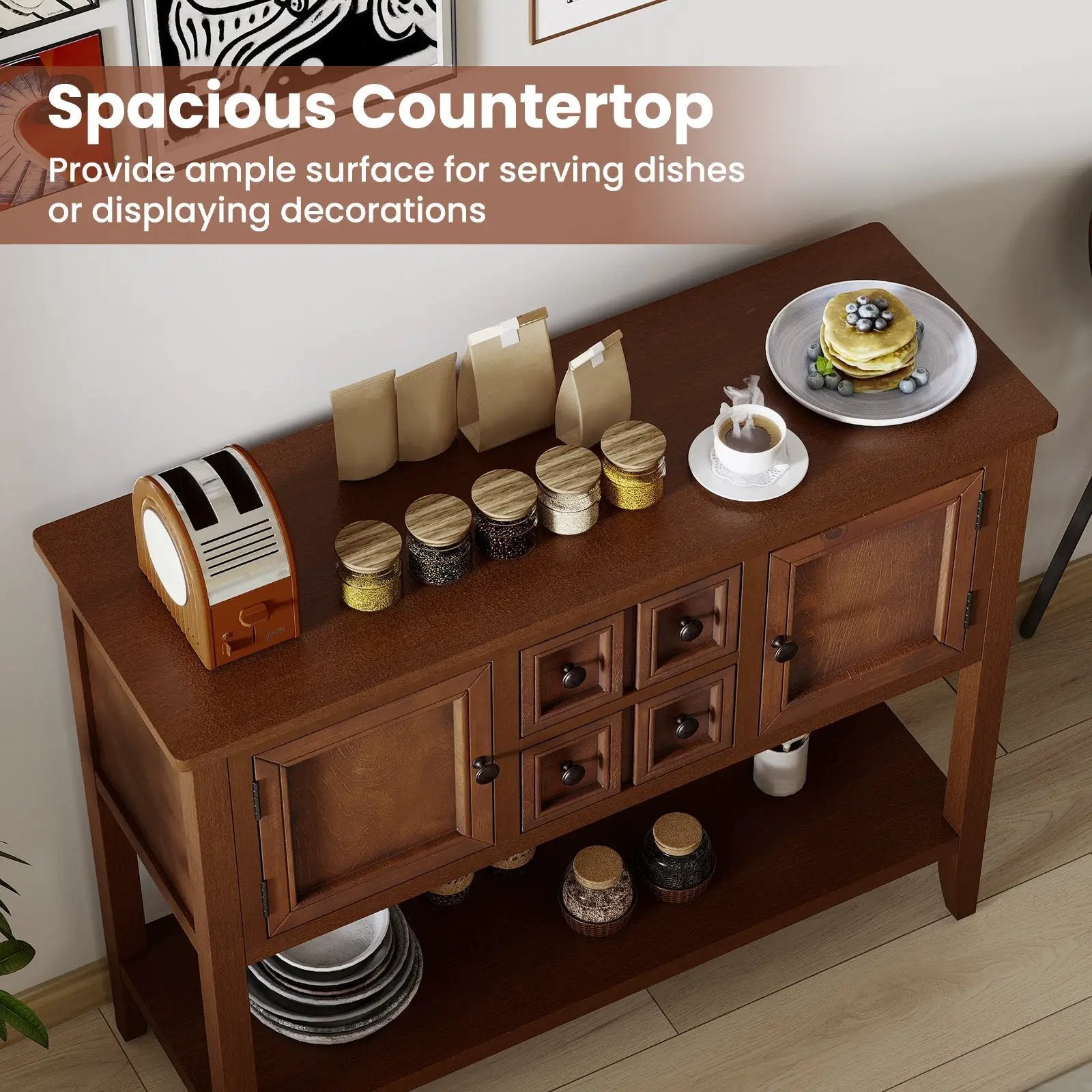 Buffet Sideboard Cabinet with 2 Doors and 2 Drawers by DirectDeals