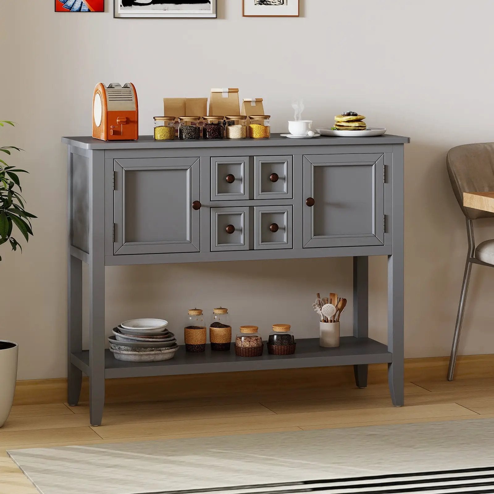 Buffet Sideboard Cabinet with 2 Doors and 2 Drawers by DirectDeals