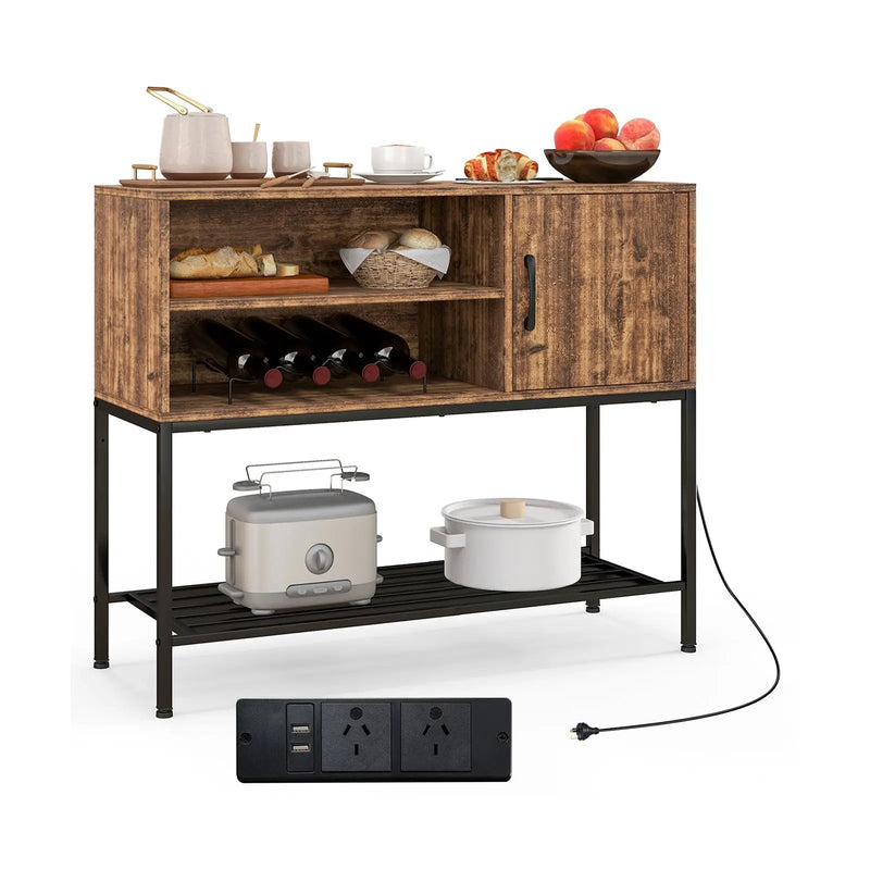 Buffet Sideboard Coffee Bar Cabinet with Power Outlets and USB Ports by DirectDeals