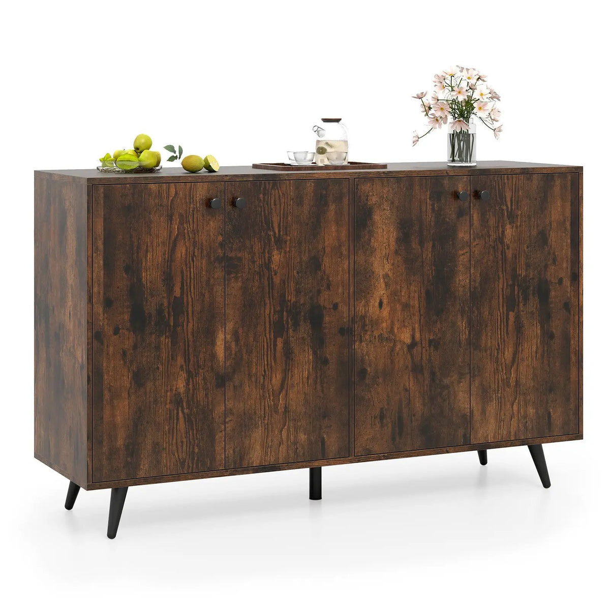 Buffet Sideboard Mid Century Modern Storage Cabinet with Adjustable Shelves, photo 3 of 9