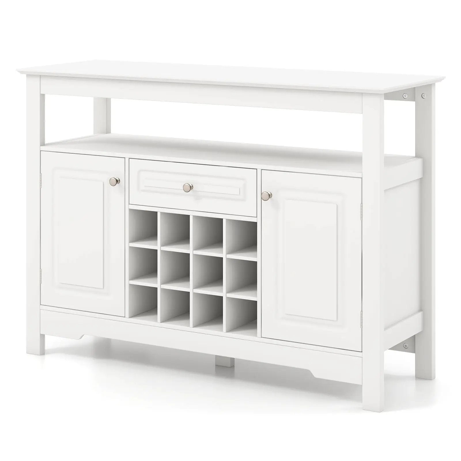 Buffet Sideboard Wine Liquor Coffee Bar Cabinet with Removable Wine Rack-White by DirectDeals