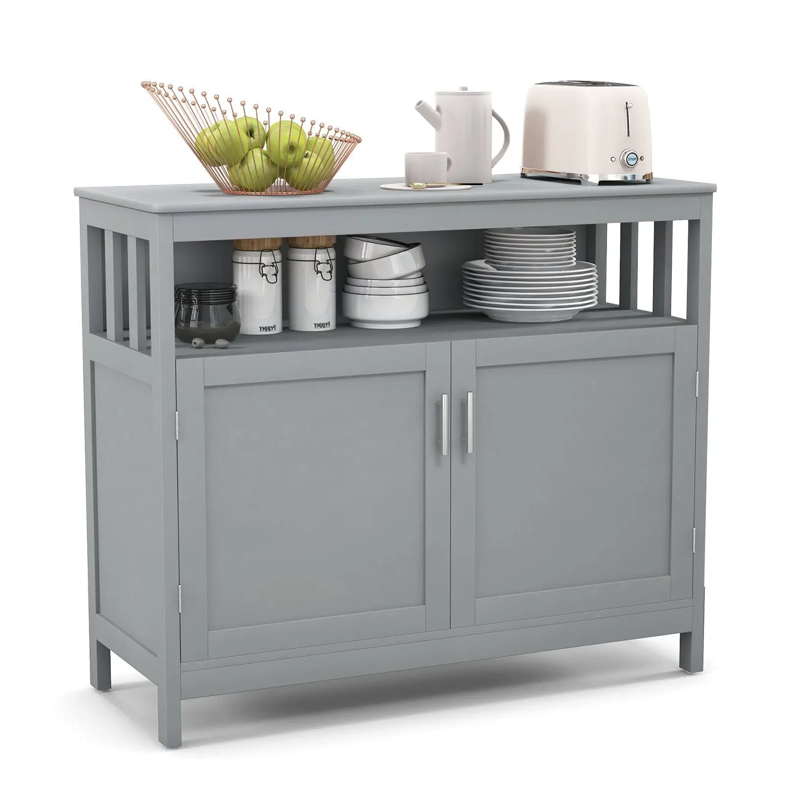 Kitchen Buffet Server Sideboard Storage Cabinet with 2 Doors and Shelf by DirectDeals