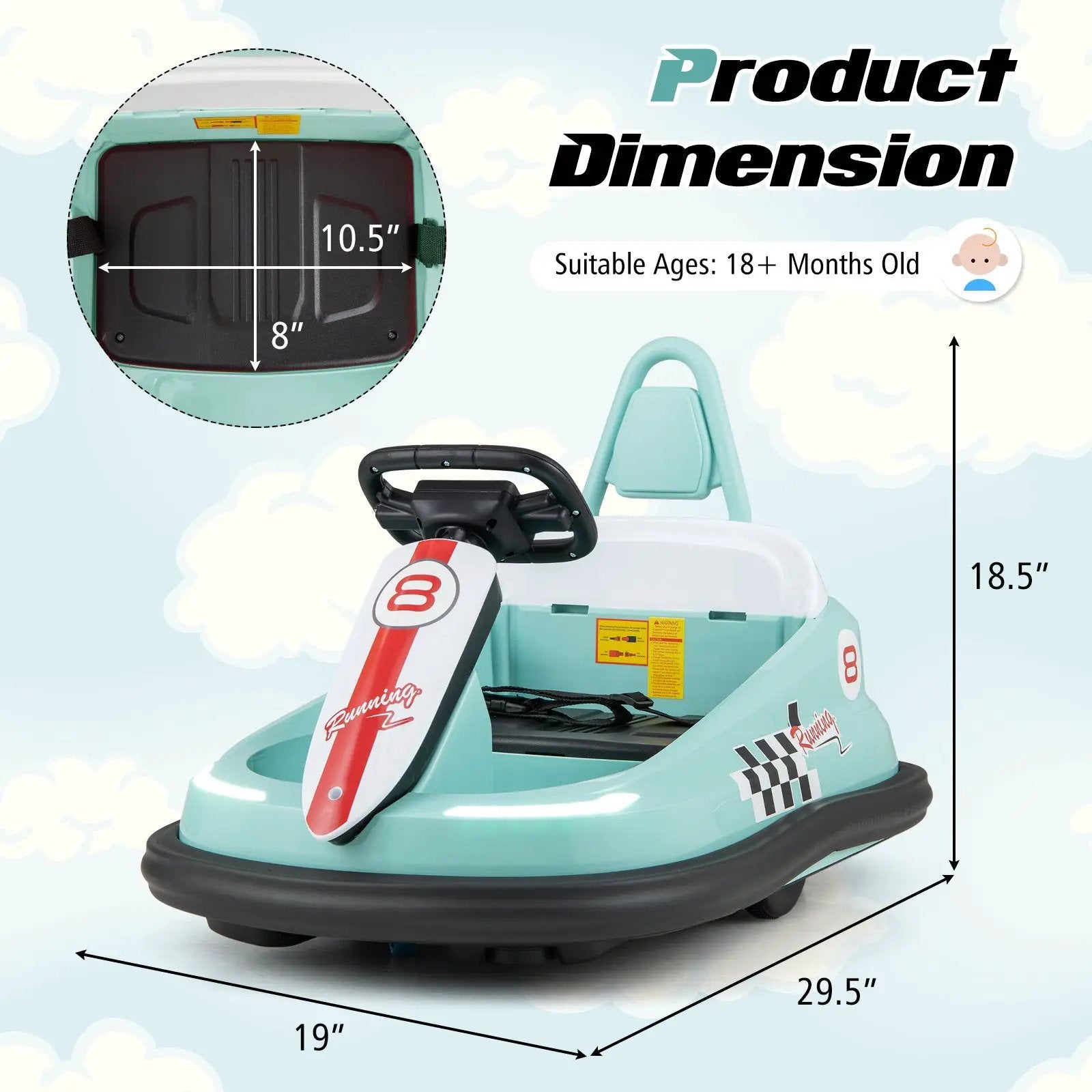 6V kids Ride-on Bumper Car with 360° Spinning and Dual Motors by DirectDeals