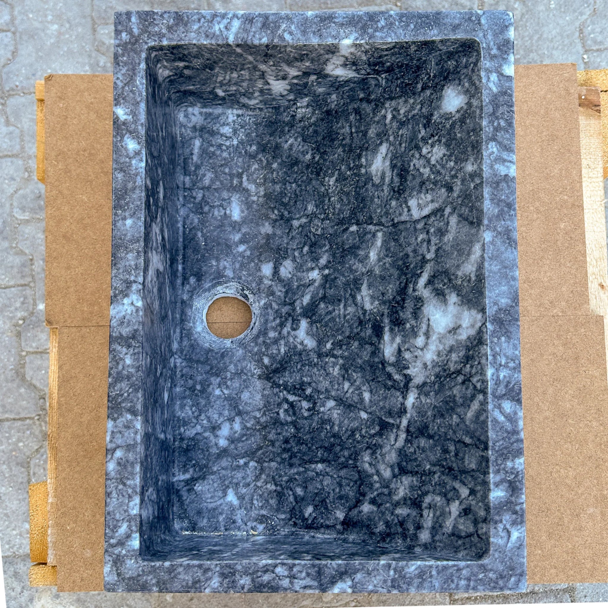 Bursa Gray Marble Rectangular Stone Sink Polished (W)12" (L)18" (H)6" by GobekDesign