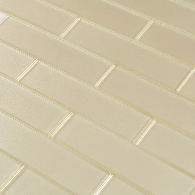 Chiffon White 12x12 Glossy Brick Glass Mosaic Tile (5 pack, 4.83 sq ft/case) by Apollo Tile