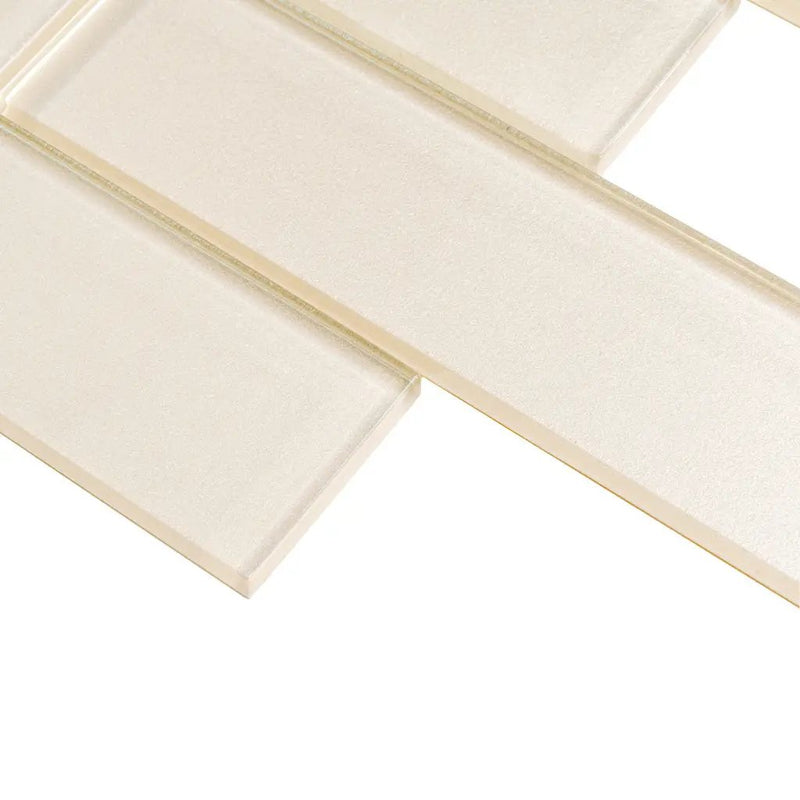 Lace White 12x12 Glossy Brick Glass Mosaic Tile (5 pack, 4.83 sq ft/case) by Apollo Tile