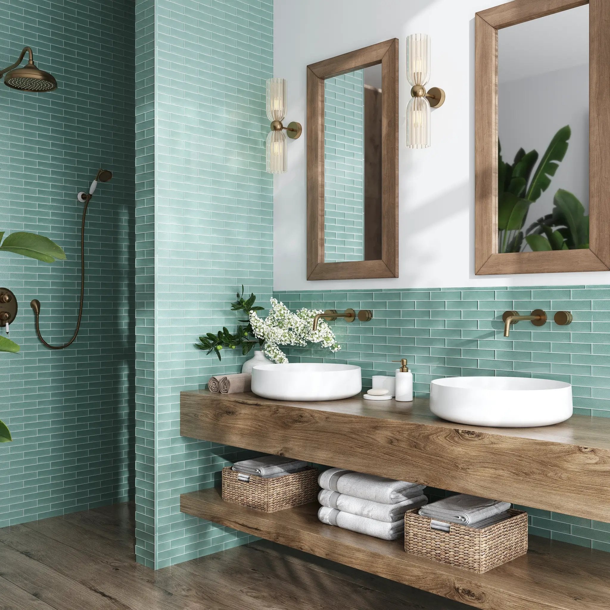 Ocean Blue 12x12 Glossy Glass Mosaic Tile (5 pack, 4.83 sq ft/case) by Apollo Tile