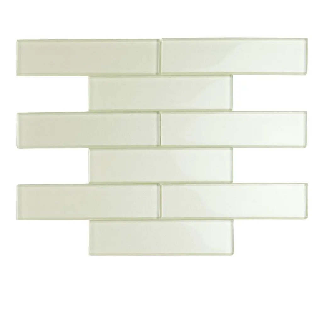 Light Sea Green 12x12 Glossy Brick Glass Mosaic Tile (5 pack, 4.83 sq ft/case) by Apollo Tile