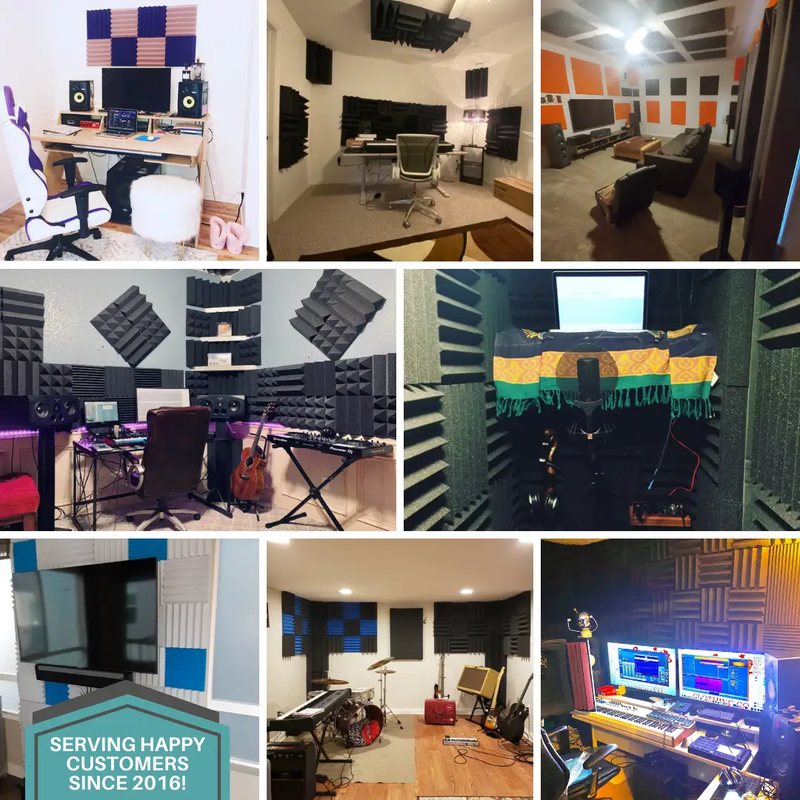 1 Inch Acoustic Foam Wedge Style Panels - 13 Color Options by SoundAssured