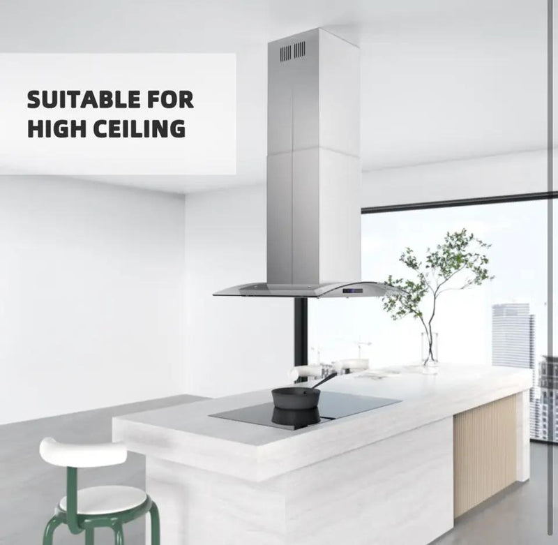 FIREGAS Range Hood Extension Chimney FGS-TI02-ZST, Stainless Steel Wall Mount Chimney Extension for FIREGAS Island Range Hood FGS-USI02G75CC and FGS-U by Selzalot