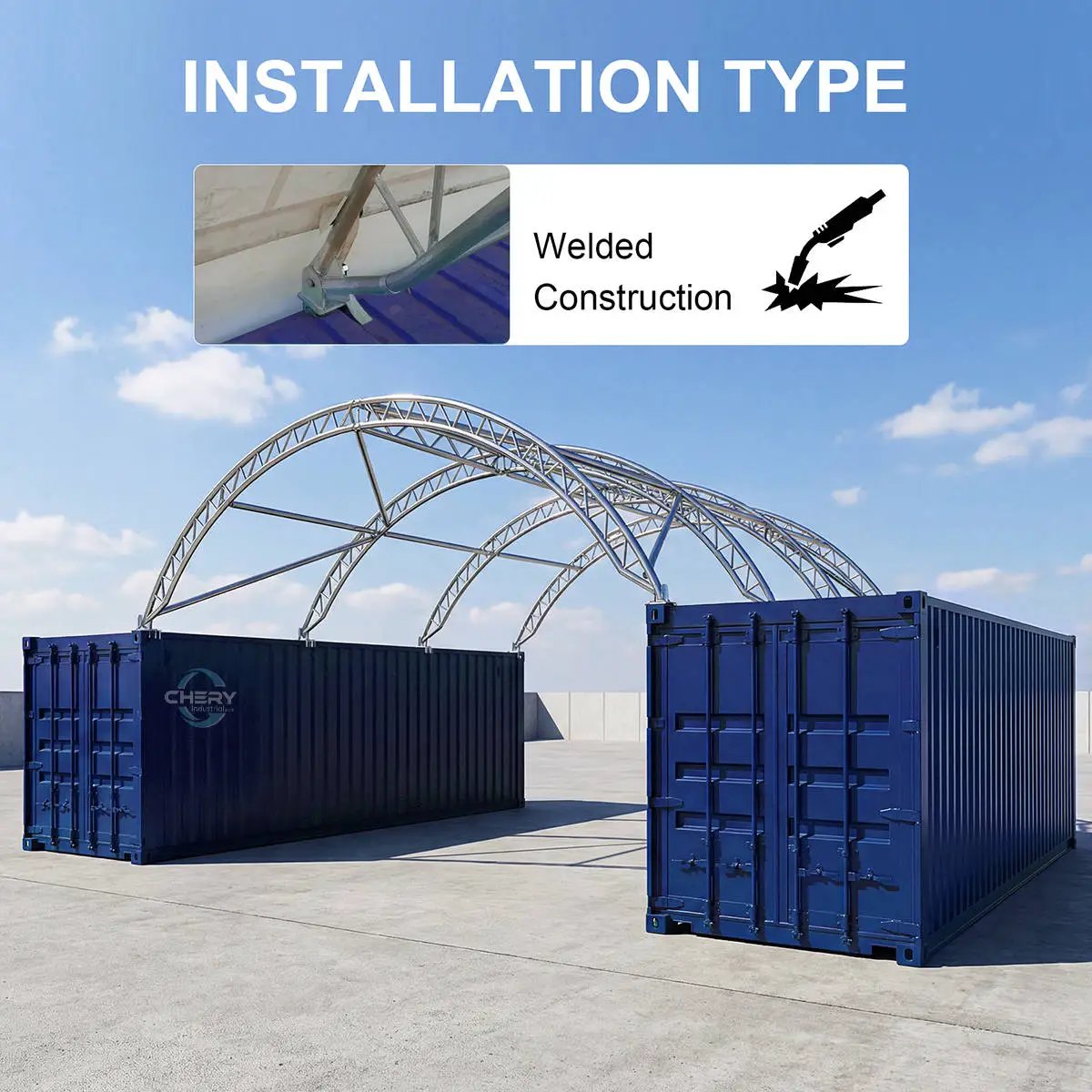 Reinforced 20'x20' Double Truss Container Shelter by Chery Industrial