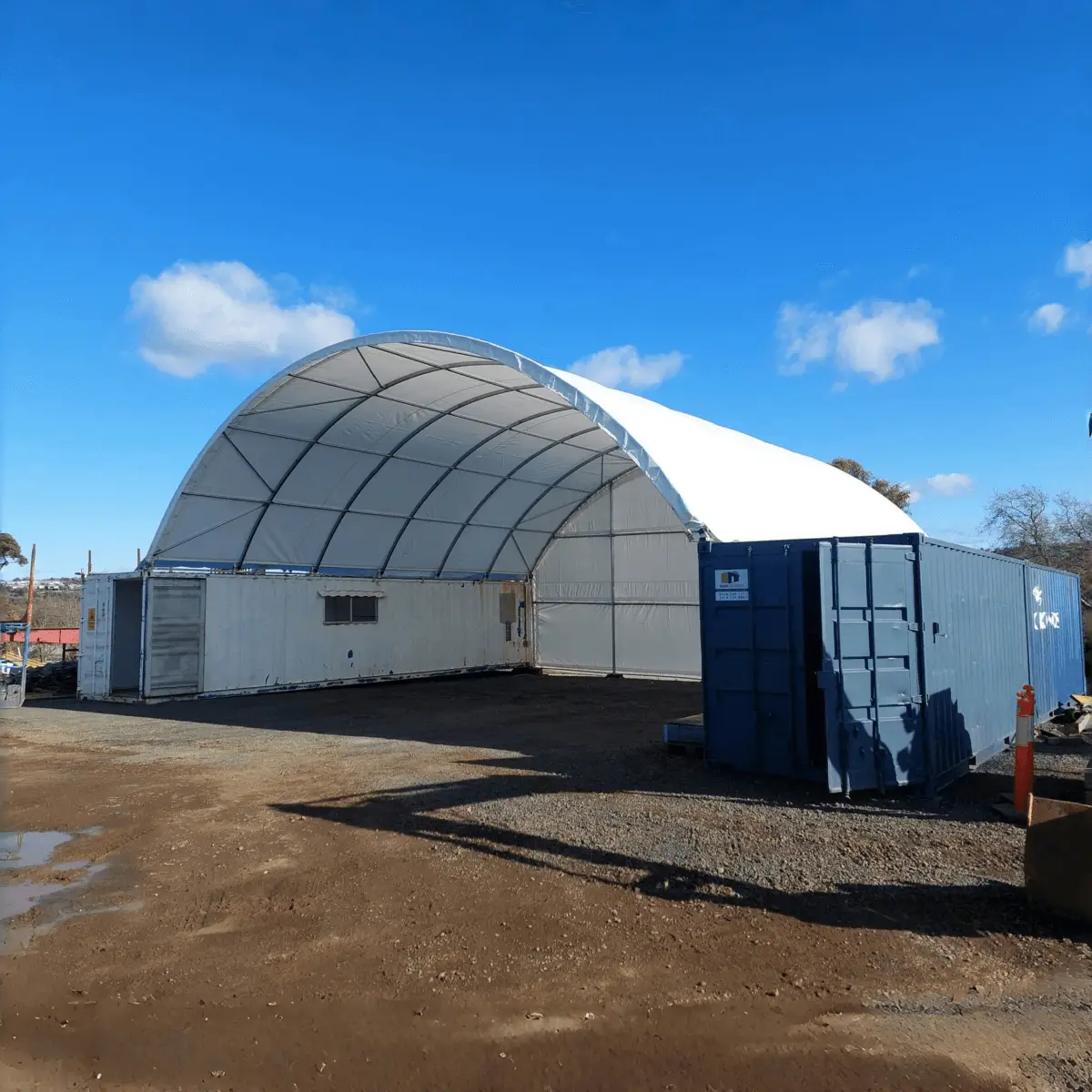 40x40x15 ft Container Shelter with Closed Back Panel by Chery Industrial