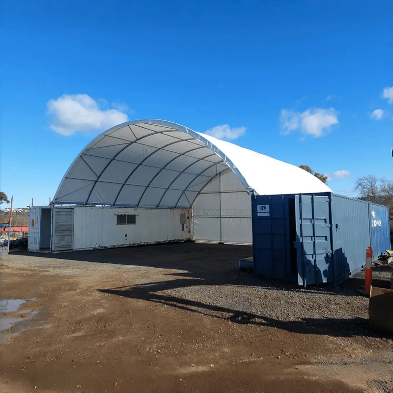 40x40x15 ft Container Shelter with Closed Back Panel by Chery Industrial