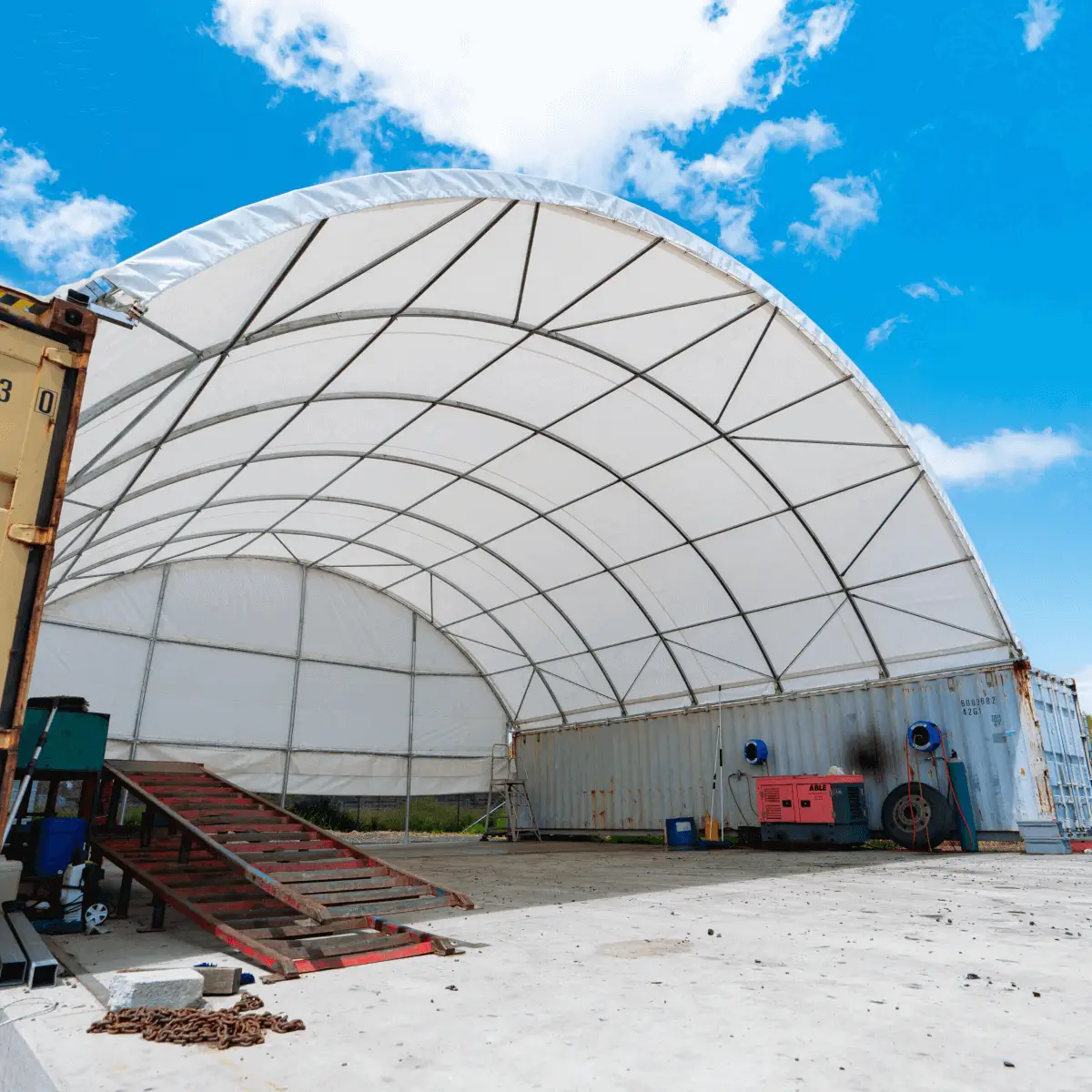 40x40x13 ft Container Shelter with Closed Back Panel by Chery Industrial