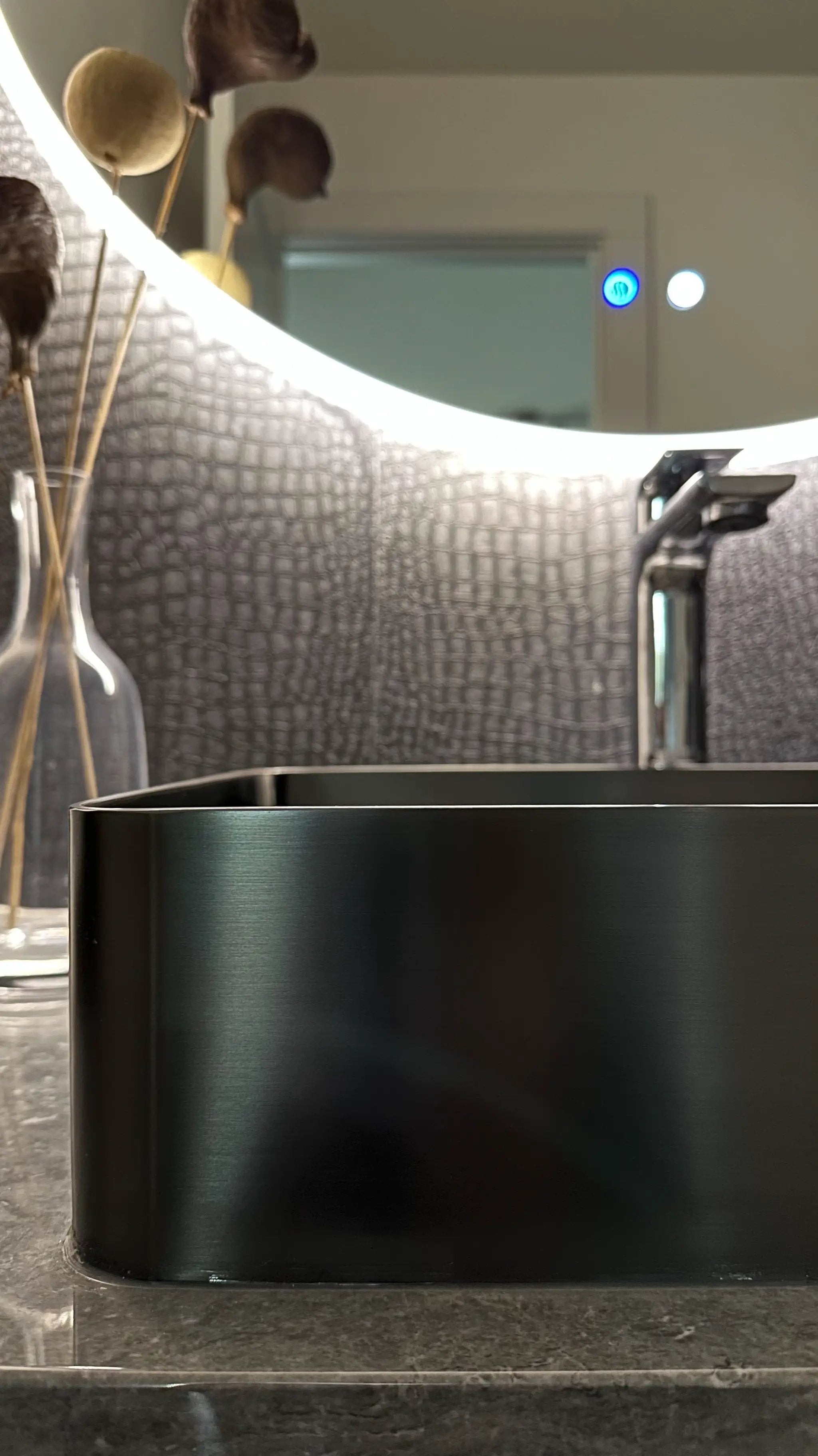 Zeek 18”x13” Gunmetal Black Rectangular Vessel Bathroom Sink Stainless Steel PVD Nano Tech Coating ZN-B183 by ZEEK