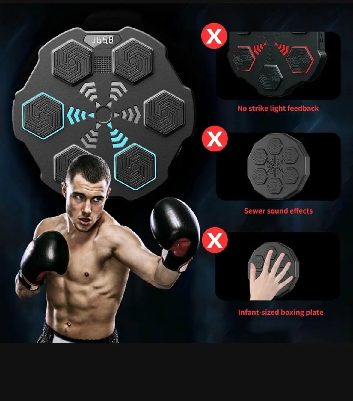 BNANDXC Wall Mounted Smart Bluetooth Music Boxing Trainer, Music Boxing Machine with Boxing Gloves, Electronic Boxing Target Workout Punching by Selzalot