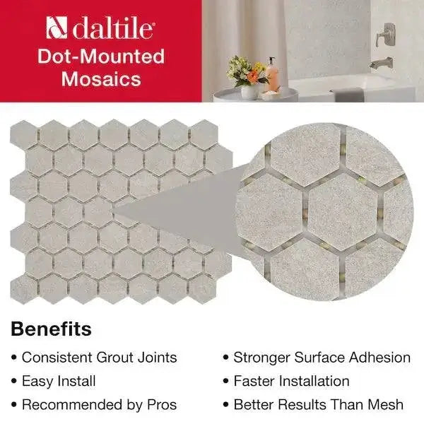 Open Box Daltile Nova Falls Gray 10 in. x 12 in. Glazed Ceramic Hexagon Mosaic Tile (9.72 sq. ft./Case) by Selzalot