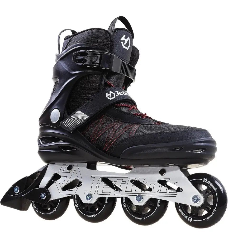 JetHok Fitness Inline Skate, Professional Aluminum Inline Rollerskates Outdoor (Black and Red, Size 7-11) by Selzalot
