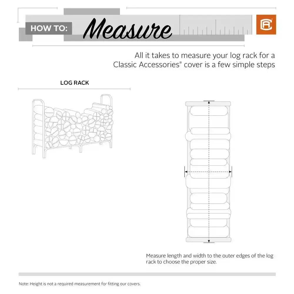 Black Firewood Rack Cover - Fits 4-ft. Log Racks by HomePacific