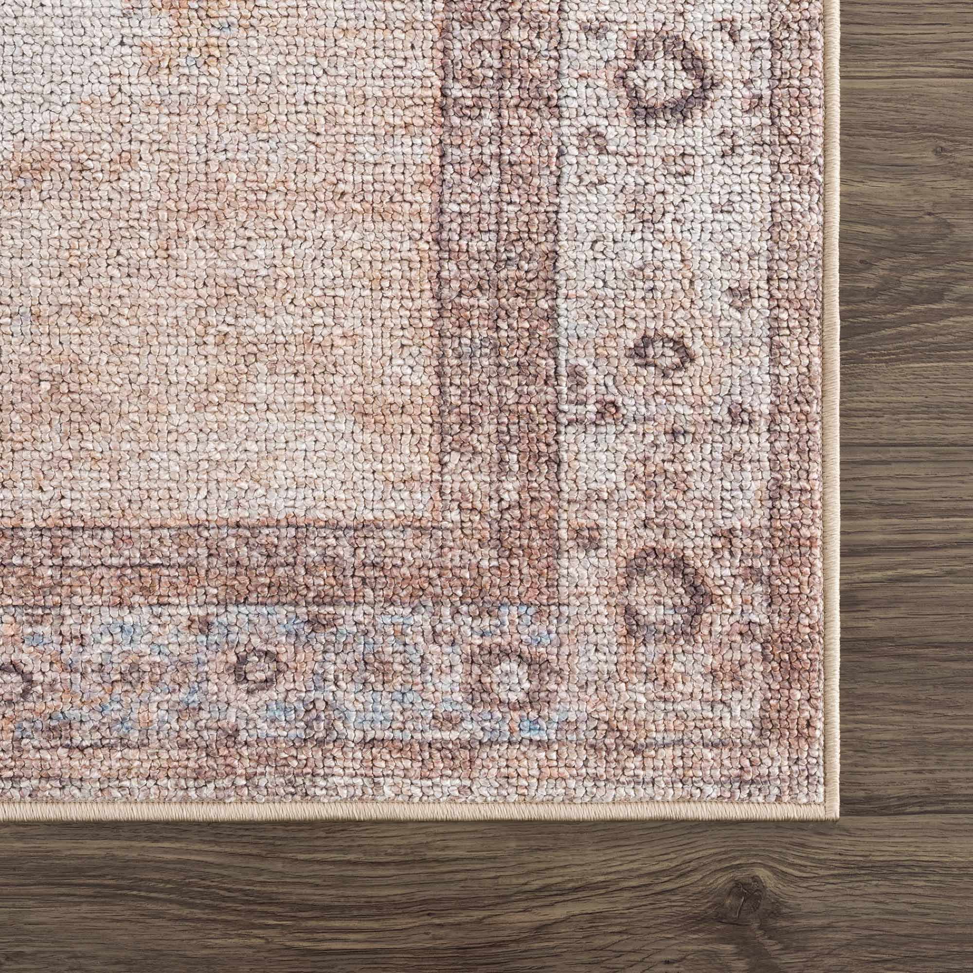 Analu Peach Washable Area Rug by Hauteloom