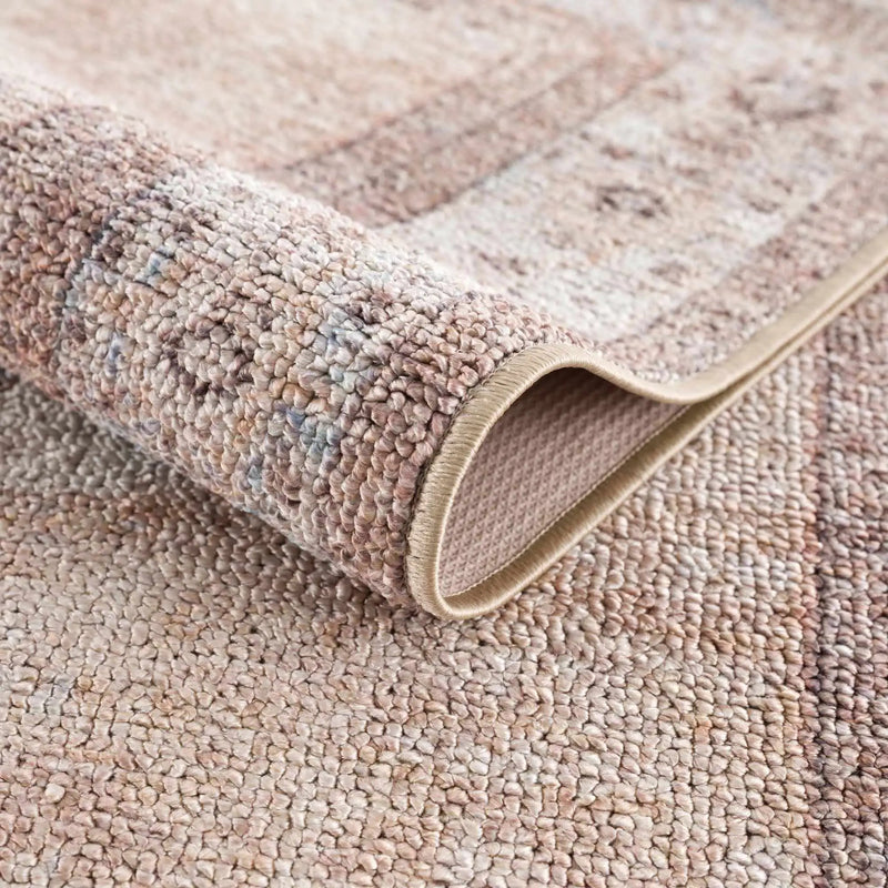 Analu Peach Washable Area Rug by Hauteloom